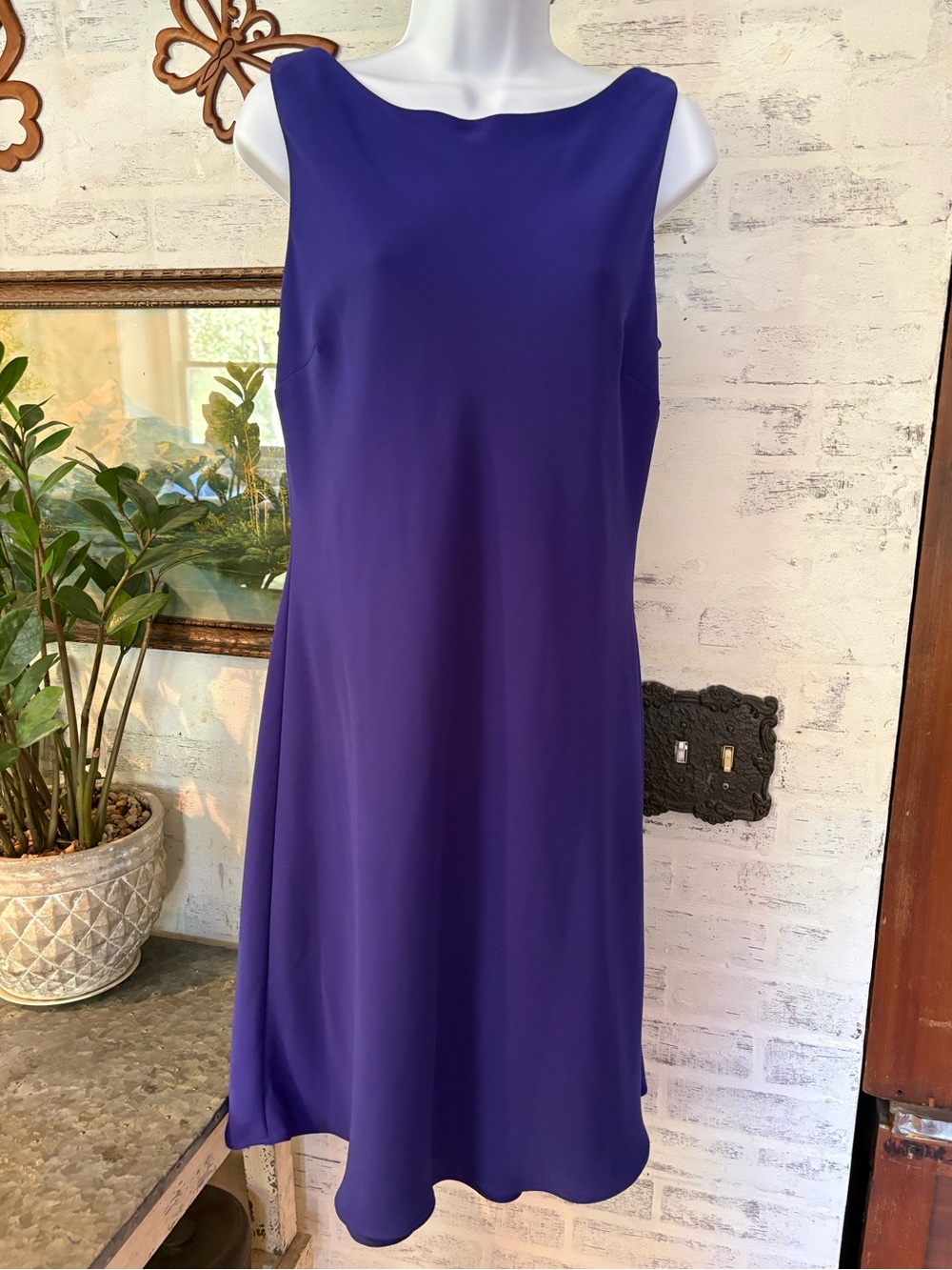 Sleeveless blue A-Line Women's Dress